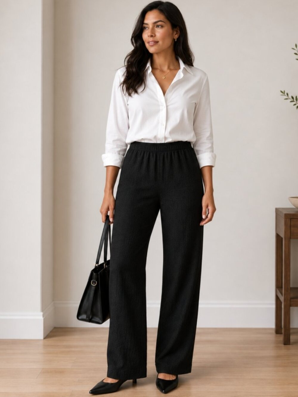 Vintage MAG Black Pants Size 2 Geometric Woven NWT Deadstock
